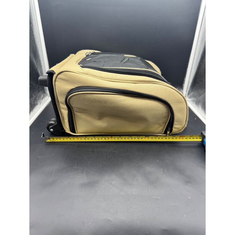 Travelon Wheeled Under Seat Carry-On Rolling Luggage Khaki Black Travel Bag - Picture 13 of 13